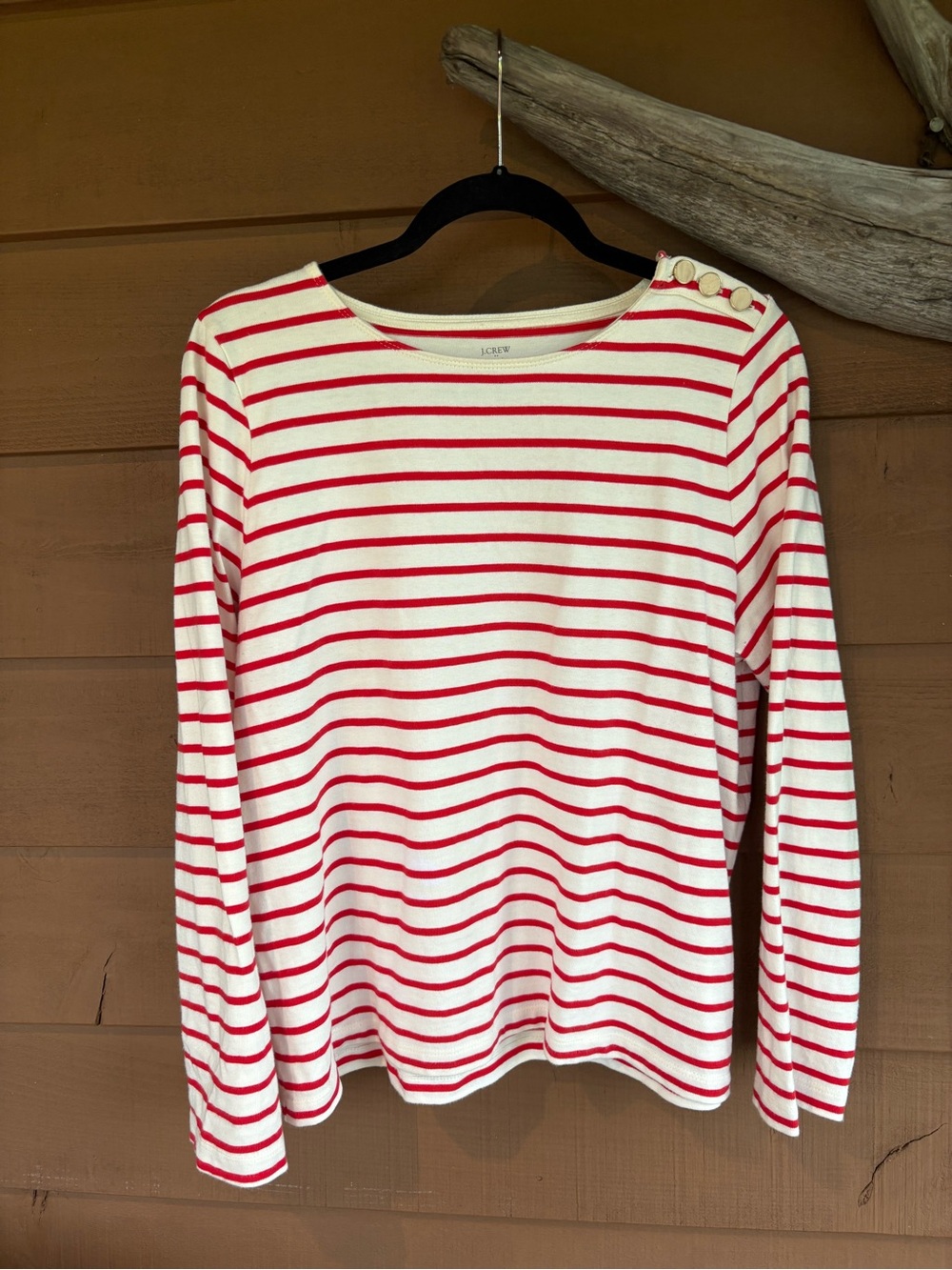 J. Crew Red & White Striped Artist Tee